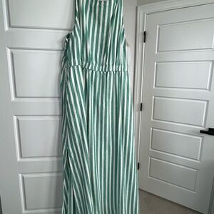 Universal Thread Green and White Striped Maxi Dress